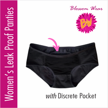 Load image into Gallery viewer, Blossom Wear Women's Leak Proof Panty, Set of 4 Black, by Dr. Organizer