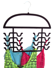 Load image into Gallery viewer, 2pc Black Velvety Sport Tank Top, Bra, Strappy Dress, Closet Organizer Hangers, USA Patented.
