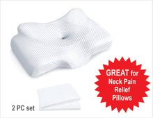 Load image into Gallery viewer, Luxe Dream Silky White Contoured Pillowcase for Neck and Back Support Pillows, 2 pc Set by DR. Organizer