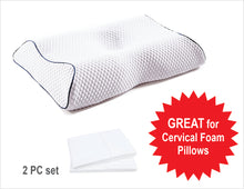Load image into Gallery viewer, Luxe Dream Silky White Contoured Pillowcase for Neck and Back Support Pillows, 2 pc Set by DR. Organizer