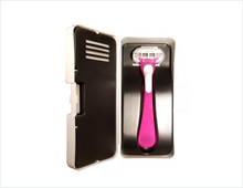 Load image into Gallery viewer, Dr. Organizer Prolong Razor Blade Life Extender Case (Patented) Now New & Improved. Black Case with Velvet Inside, Fits Most Razors