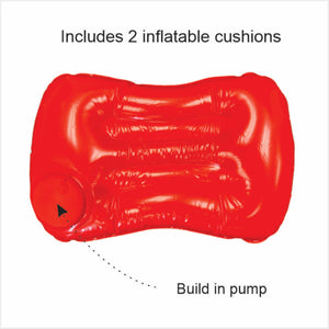 DR. ORGANIZER Inflate-A-Seat USA Patented Inflatable Seat Cushion with Built-in Pump, Lumbar & Arm Rests – Portable, Adjustable, Lightweight & Heavy Duty – Great for Camping, Hunting & Sports