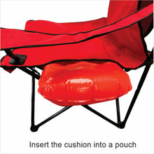 Load image into Gallery viewer, DR. ORGANIZER Inflate-A-Seat USA Patented Inflatable Seat Cushion with Built-in Pump, Lumbar &amp; Arm Rests – Portable, Adjustable, Lightweight &amp; Heavy Duty – Great for Camping, Hunting &amp; Sports
