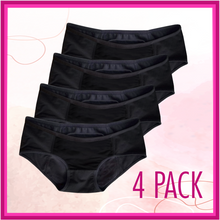 Load image into Gallery viewer, Blossom Wear Women&#39;s Leak Proof Panty, Set of 4 Black, by Dr. Organizer
