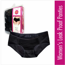 Load image into Gallery viewer, Blossom Wear Women&#39;s Leak Proof Panty, Set of 4 Black, by Dr. Organizer
