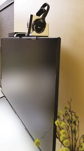 Flat Screen TV, Black Steel Shelf. USA Patent Pending Fits All Screens Size 32 Inch and Up. No Tools Needed