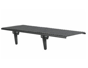 Flat Screen TV, Black Steel Shelf. USA Patent Pending Fits All Screens Size 32 Inch and Up. No Tools Needed