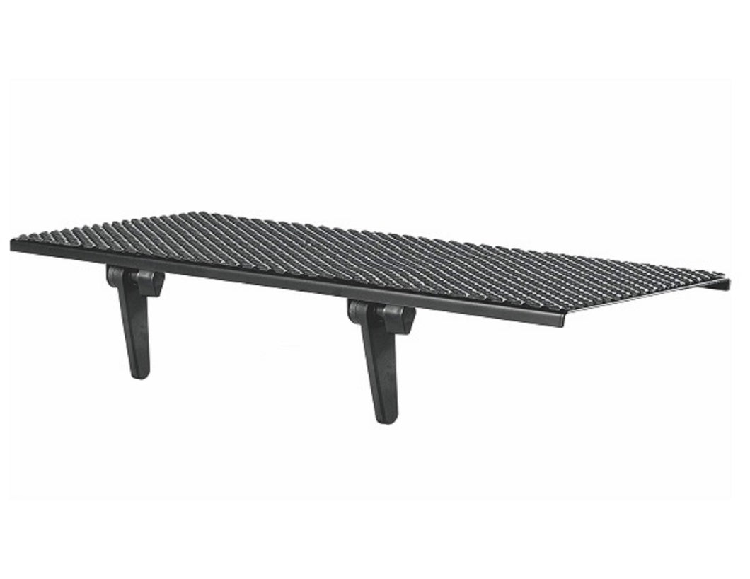 Flat Screen TV, Black Steel Shelf. USA Patent Pending Fits All Screens Size 32 Inch and Up. No Tools Needed