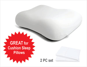 Luxe Dream Silky White Contoured Pillowcase for Neck and Back Support Pillows, 2 pc Set by DR. Organizer