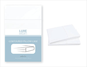 Luxe Dream Silky White Contoured Pillowcase for Neck and Back Support Pillows, 2 pc Set by DR. Organizer