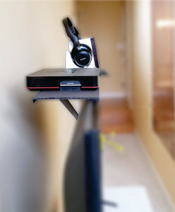 Flat Screen TV, Black Steel Shelf. USA Patent Pending Fits All Screens Size 32 Inch and Up. No Tools Needed